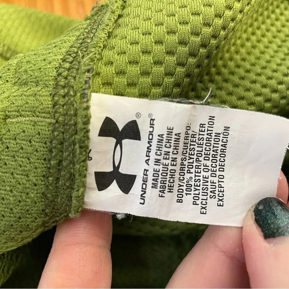 Under Armour Green Quarter Zip pullover Jacket textured all seasons gear - Picture 7 of 8